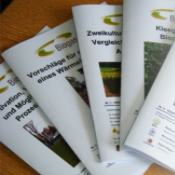 Symbolbild zeigt Publikationen des Biogas Forums Bayern