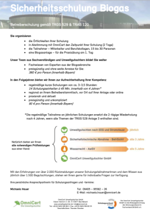 Sicherheitsschulungen OmniCert Umweltgutachter GmbH